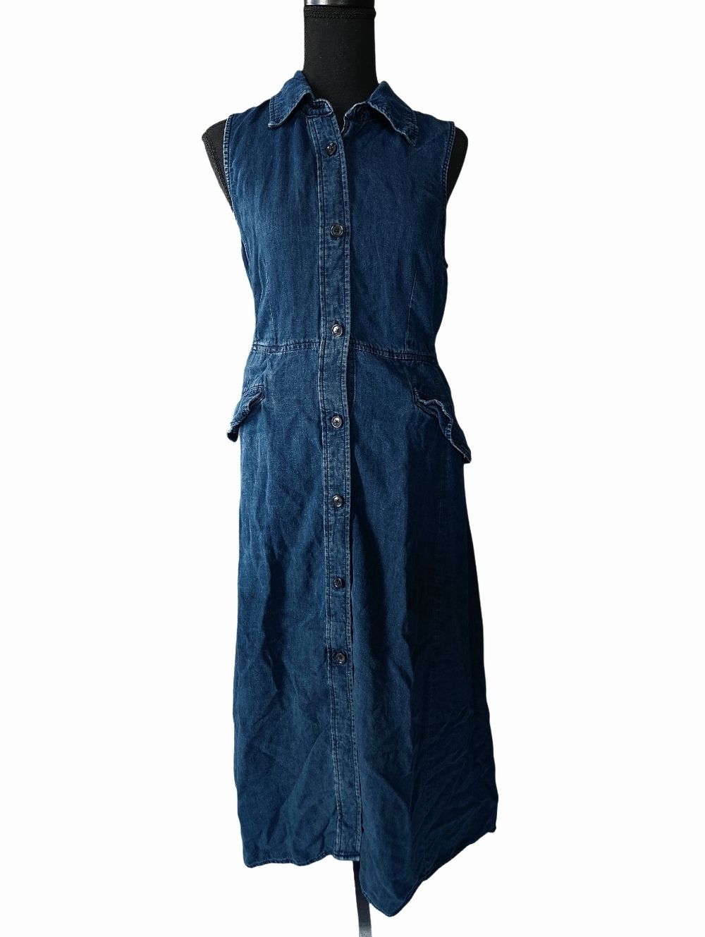 Banana Republic Tencel Chambray Maxi Dress Sz 8- NO BELT - Picture 3 of 7
